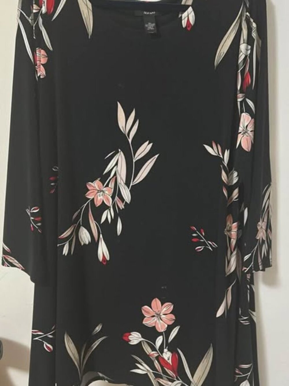 Alfani Black Floral Tunic XL
